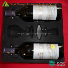 Beflockung Flasche Rotwein Tablett